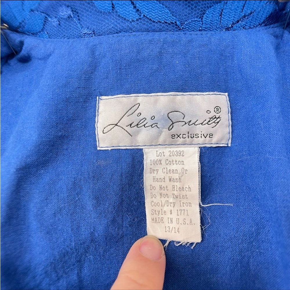Vintage Blue Western Fringe Dress - Picture 4 of 10